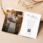 Budget Modern Script QR Code Photo Wedding Invites<br><div class="desc">Introducing our Budget Modern Script QR Code Photo Wedding Invites, perfect for couples seeking an elegant yet budget-friendly option. These wedding invitation templates with a photo capture the essence of a romantic and modern celebration. Ideal for outdoor and beach weddings, the minimalist design features timeless calligraphy and a sophisticated black...</div>