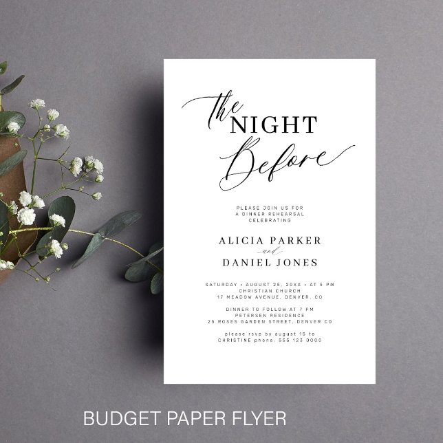 Budget modern script rehearsal dinner invitation flyer (Creator Uploaded)