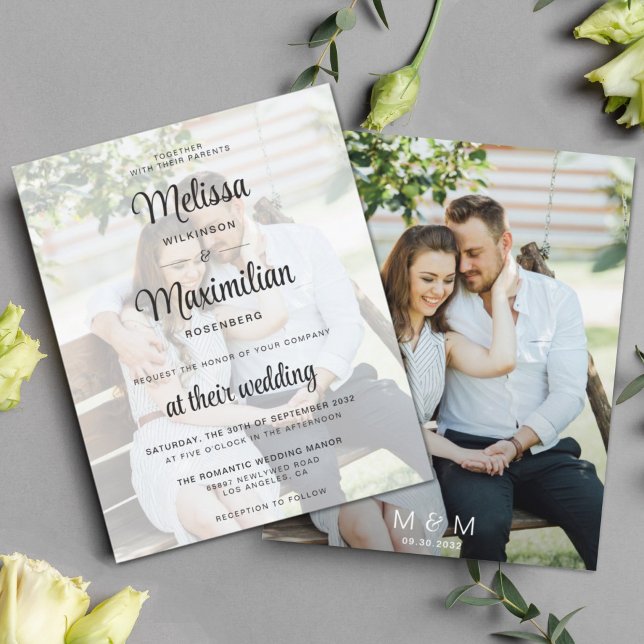 Budget modern script transparent photo wedding (Creator Uploaded)