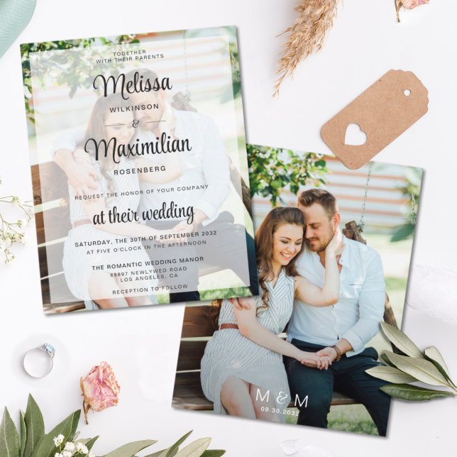 Budget modern script transparent photo wedding (Creator Uploaded)