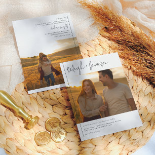 Budget Modern Script Typography 2 Photos Wedding