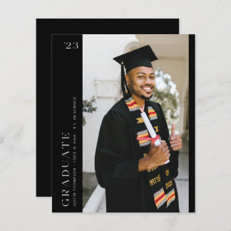 Budget Modern Side Photo Graduation - Black