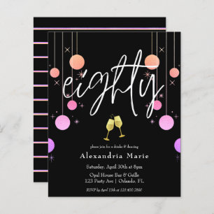 Budget Modern Sparkle 80th Birthday Party