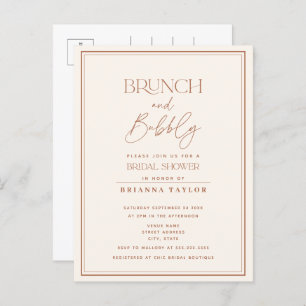 Budget Modern Terracotta Bridal Shower Invitation Postcard