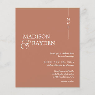 Budget Modern Terracotta Monogram Photo Wedding