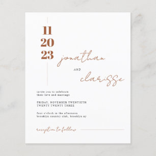 BUDGET Modern Terracotta Photo Wedding Invitation