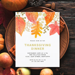 Budget Modern Thanksgiving Dinner Invitation