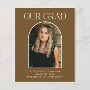 Budget Modern Two Photo Brown Arch Graduation