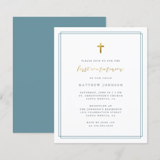 Budget Modern Typography Blue First Communion