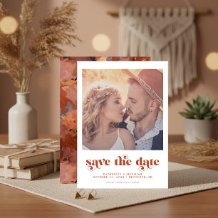 Budget Modern Typography Boho Photo Save the Date