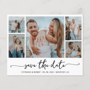 Budget Modern Typography Collage Save The Date Flyer