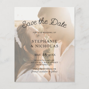 Budget Modern Typography Photo Save The Date Flyer
