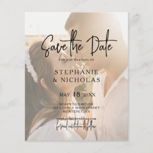 Budget Modern Typography Photo Save The Date Flyer