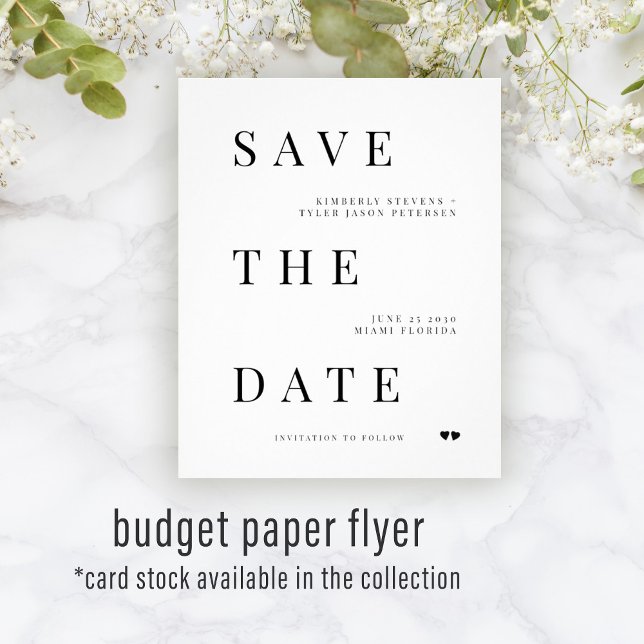 Budget modern typography wedding save the date flyer (Creator Uploaded)