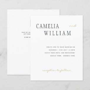 BUDGET Modern Wedding Midnight Blue Gold Text