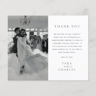 Budget Modern Wedding Photo Thank You Card