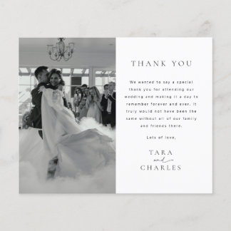 Budget Modern Wedding Photo Thank You Card