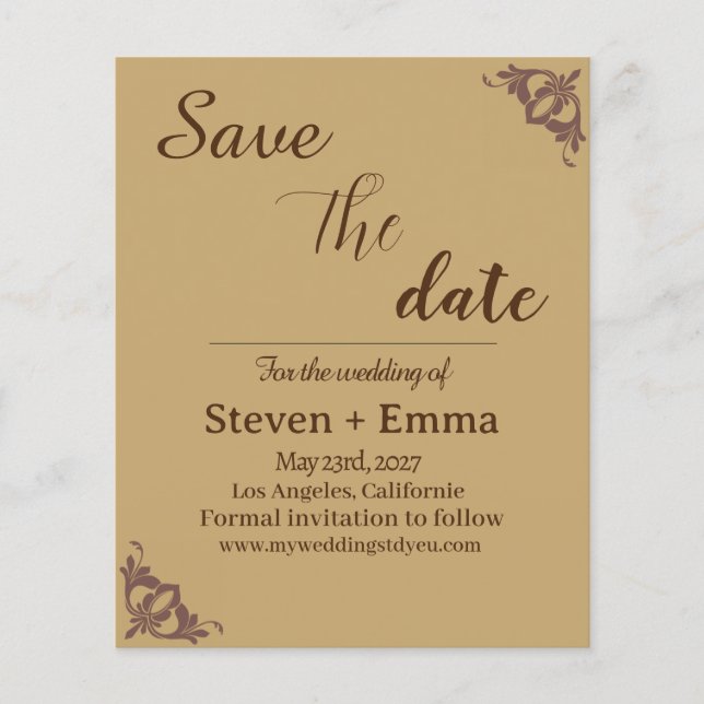 Budget modern Wedding Save the Date stationery  Flyer (Front)