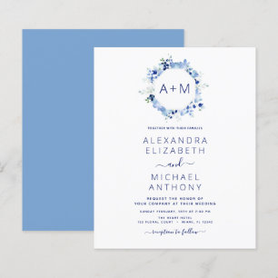 Budget Monogram Dusty Blue Floral Wedding