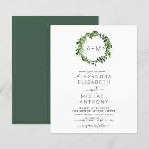Budget Monogram Emerald Green Greenery Wedding