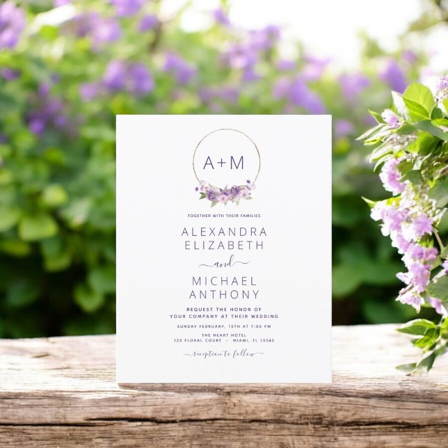 Budget Monogram Floral Dusty Purple Wedding (Creator Uploaded)