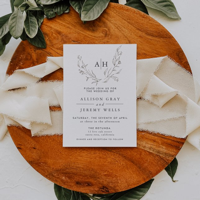 Budget Monogram Floral Wedding Invitation Flyer (Creator Uploaded)