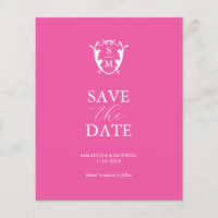 Budget Monogram Fuchsia Save The Date