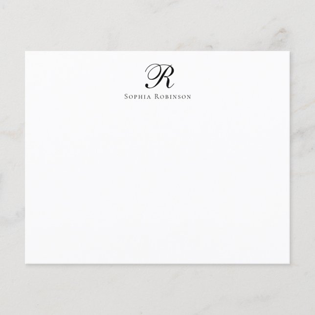 Budget Monogram Professional Business Note Card (Front)