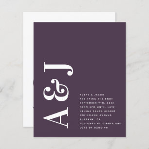 Budget Monogram QR Code Wedding Invitation