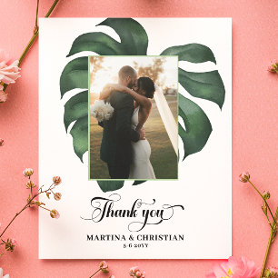 Budget Monstera Tropical Leaf Wedding Folded