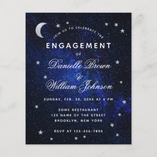 Budget Moon Stars Celestial Engagement Invitation 