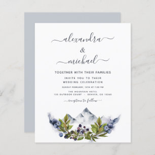 Budget Mountain Rustic Watercolor Greenery Wedding