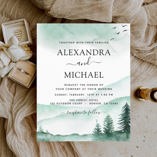 Budget Mountain Rustic Watercolor Greenery Wedding (Creator Uploaded)