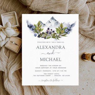 Budget Mountain Rustic Watercolor Greenery Wedding