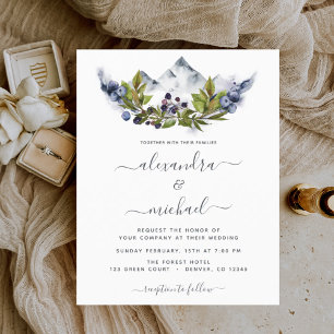 Budget Mountain Rustic Watercolor Greenery Wedding