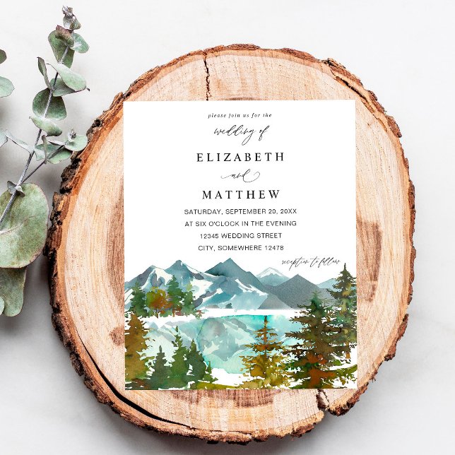 Budget Mountains & Trees Rustic Wedding Flyer (Creator Uploaded)