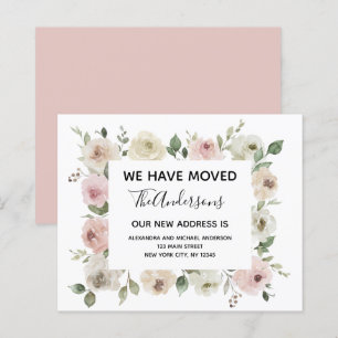 Budget Moving Announcement Dusty Pink Floral