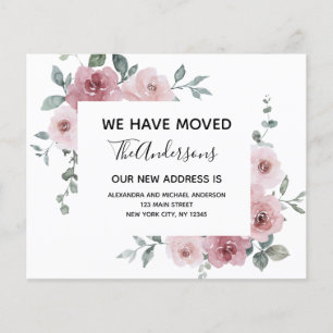 Budget Moving Announcement Dusty Pink Floral Flyer