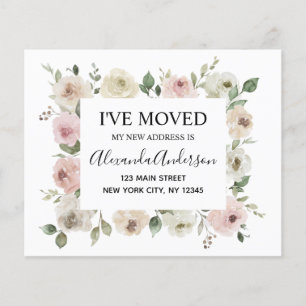 Budget Moving Announcement Dusty Pink Floral Flyer