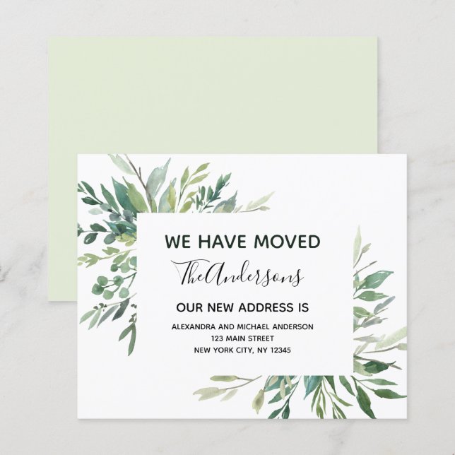 Budget Moving Announcement Eucalyptus Greenery (Front/Back)