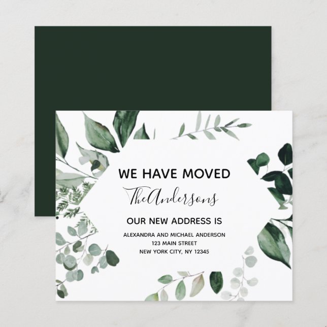 Budget Moving Announcement Eucalyptus Greenery (Front/Back)
