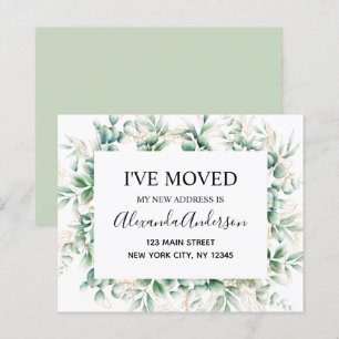 Budget Moving Announcement Eucalyptus Greenery