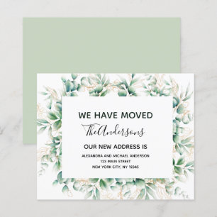 Budget Moving Announcement Eucalyptus Greenery