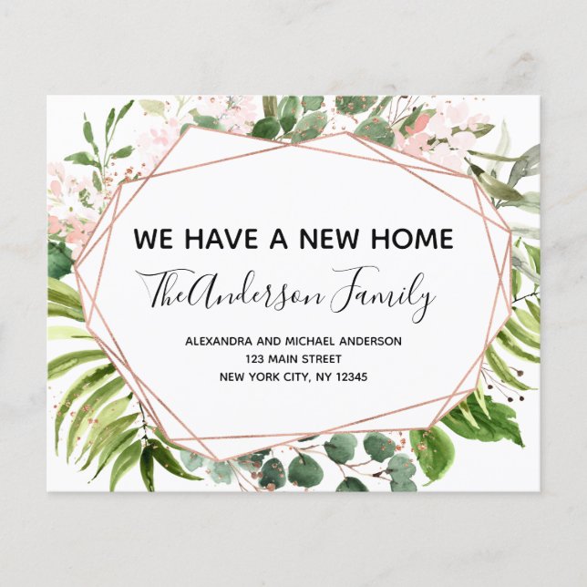 Budget Moving Announcement Eucalyptus Greenery Flyer (Front)