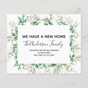 Budget Moving Announcement Eucalyptus Greenery Flyer