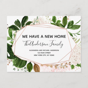 Budget Moving Announcement Eucalyptus Greenery Pos Postcard