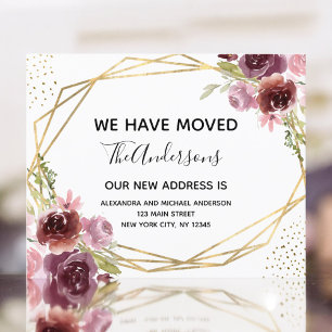 Budget Moving Announcement Floral Geometric