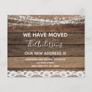 Budget Moving Announcement Rustic Farmhouse Wood Flyer