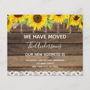 Budget Moving Announcement Rustic Sunflower Wood Flyer
