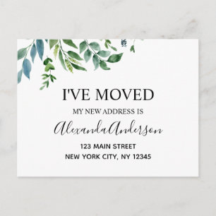 Budget Moving Announcement Spring Greenery Postcard
